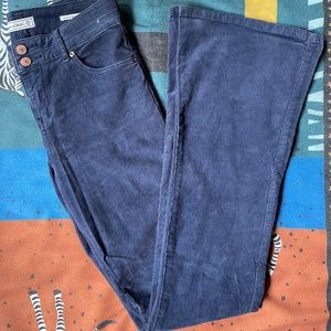 Abercrombie blue corduroy flare pants
